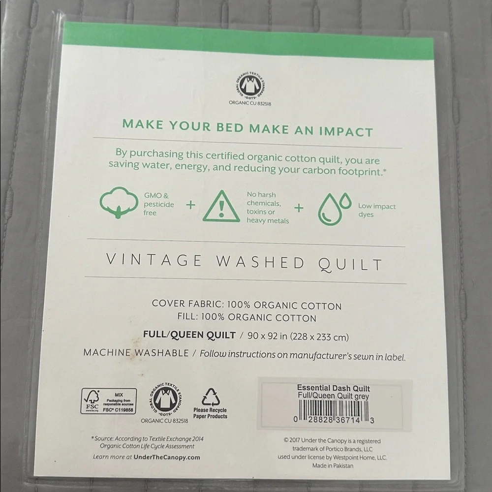 Under the Canopy organic cotton quilt